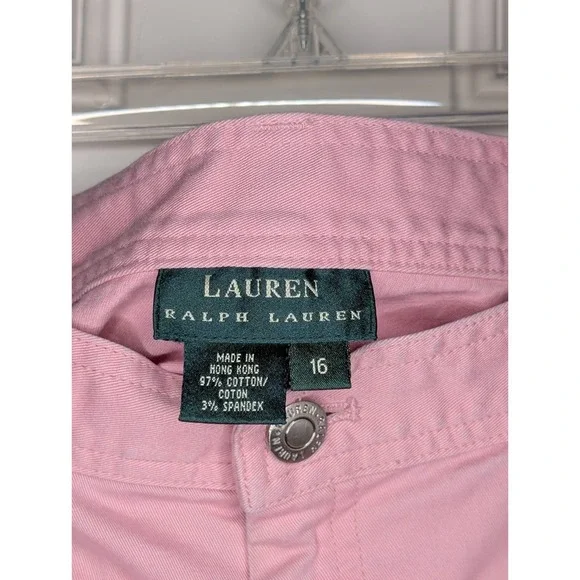 Lauren Ralph Lauren Women's Size 16 Pink Denim Style Cotton Skirt Pockets - Picture 5 of 7